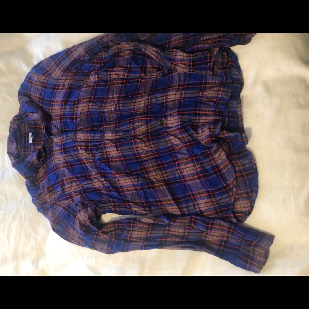 Splendid plaid flannel shirt blue, purple